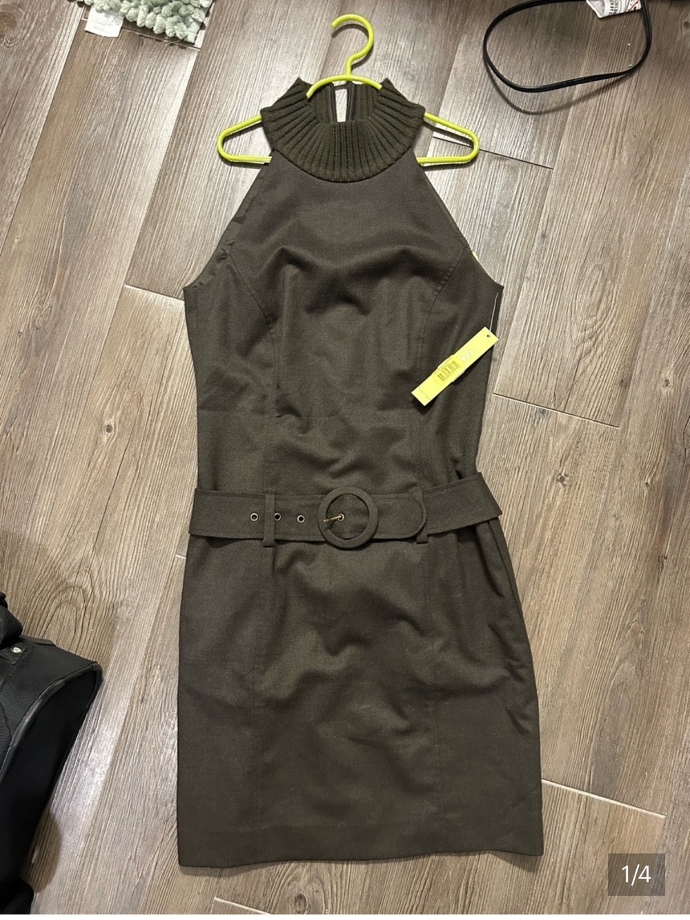 Gianni Bini Walnut Halter Belted Mini Dress